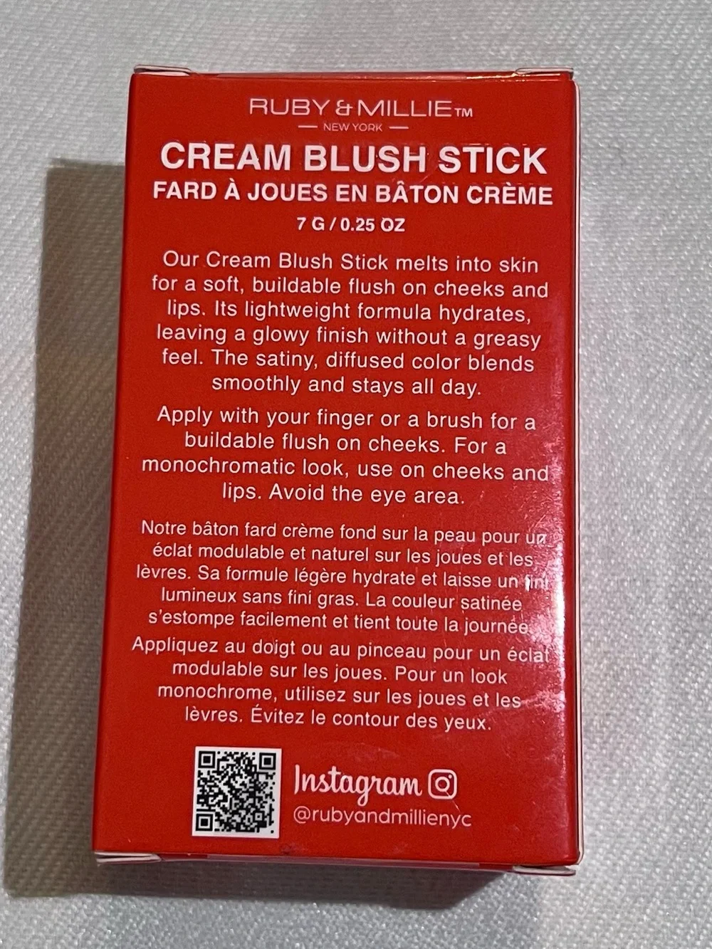 RUBY & MILLIE Cream Blush Stick - Coral